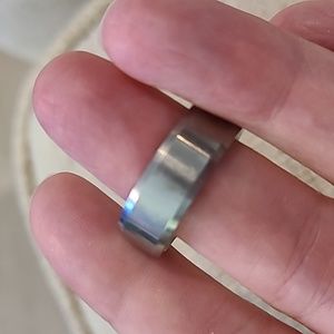 Solid Titanium Band Ring Size 10 (Unisex) beveled matte finish